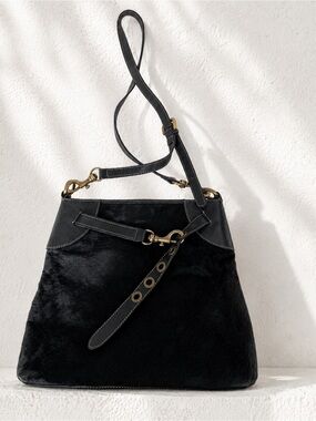 Aqua Madonna Vintage Y2K Leather & Calf Hair Shoulder Bag – Western Boho
